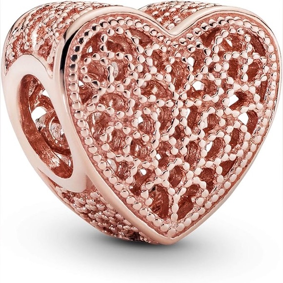 Pandora Moments Rose Gold Filled with Romance Heart Charm - Picture 1 of 3